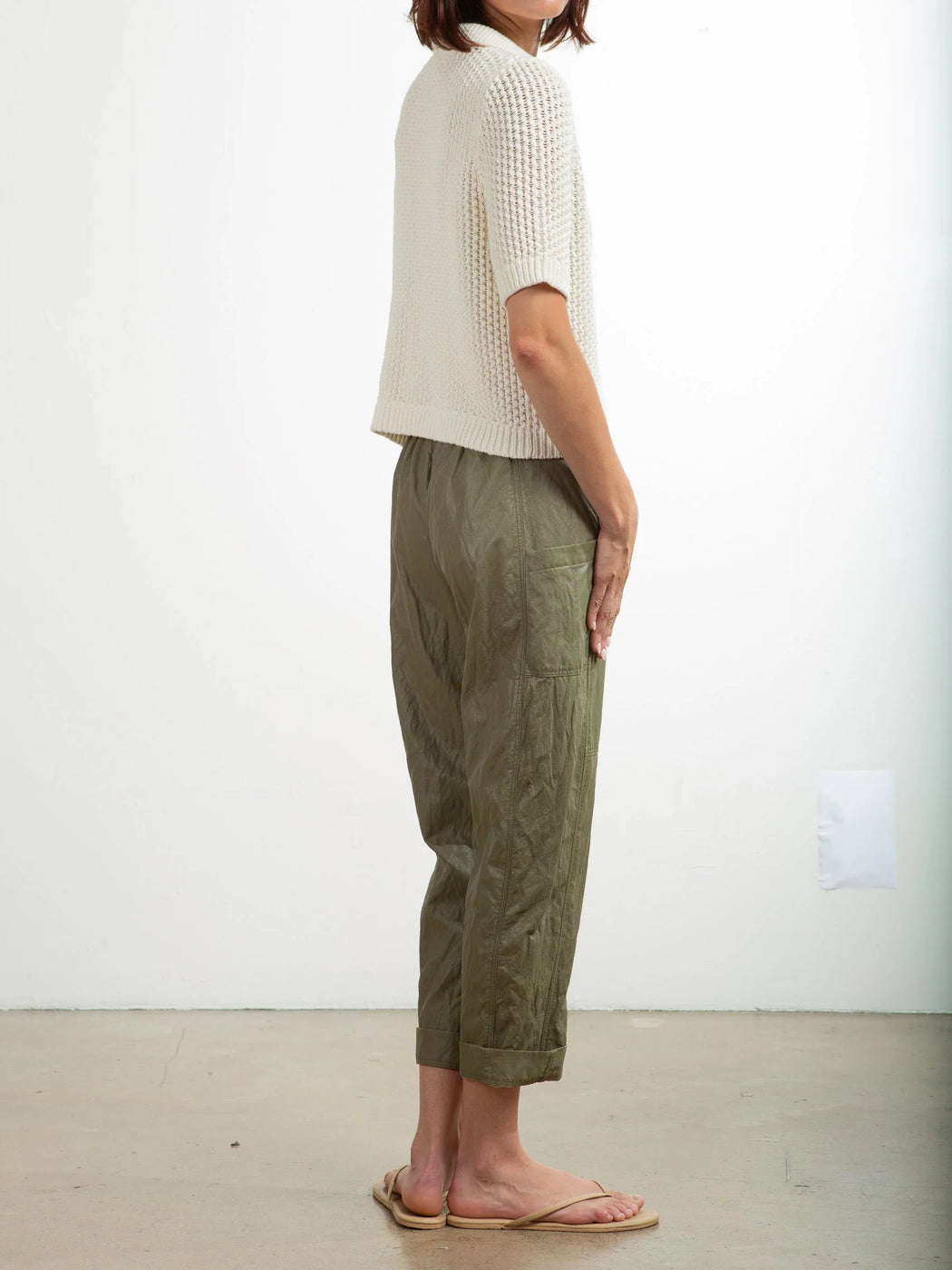 Torrance Pant in Faux Leather | Army