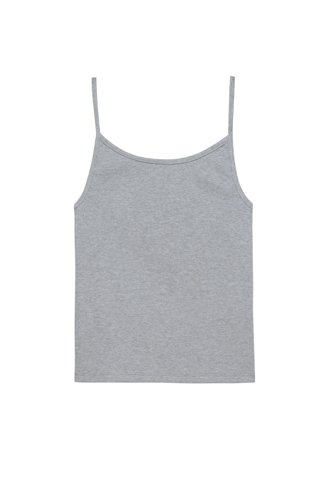Rib Spaghetti Tank l Heather Grey
