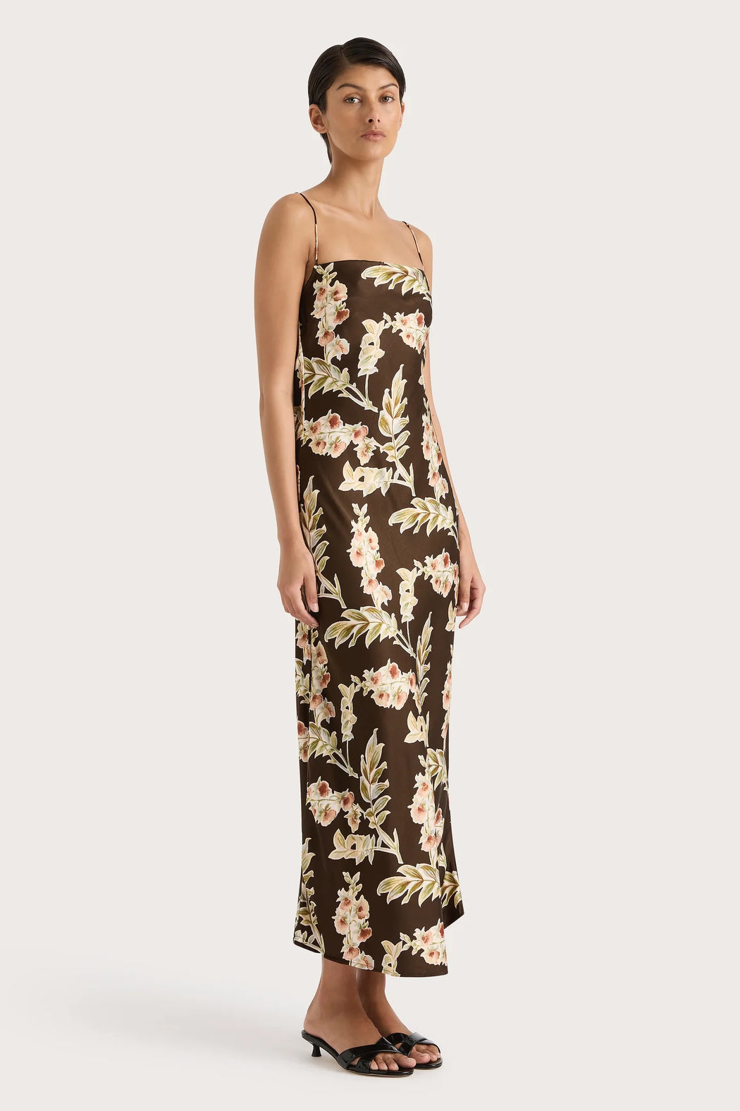 Yolaine Midi Dress | Jardin Floral Chocolate
