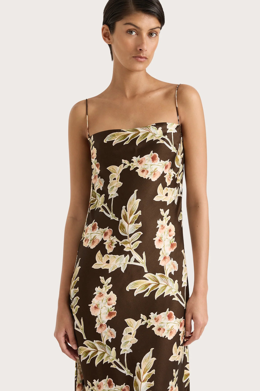 Yolaine Midi Dress | Jardin Floral Chocolate