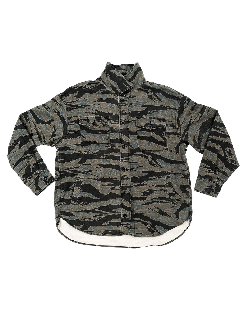 Bucky Camo Split Hem Shirt Jacket | Ocean Tiger Camo