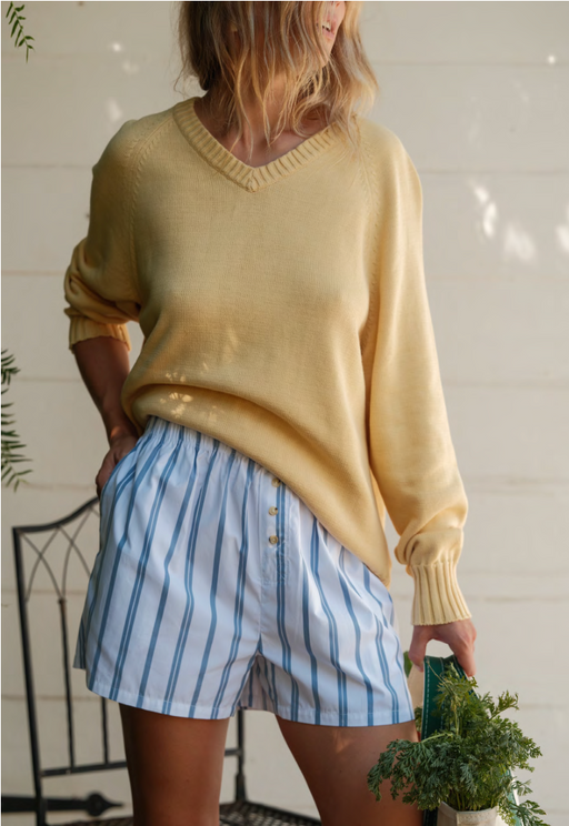 The Cotton V-Neck Sweater | Butter
