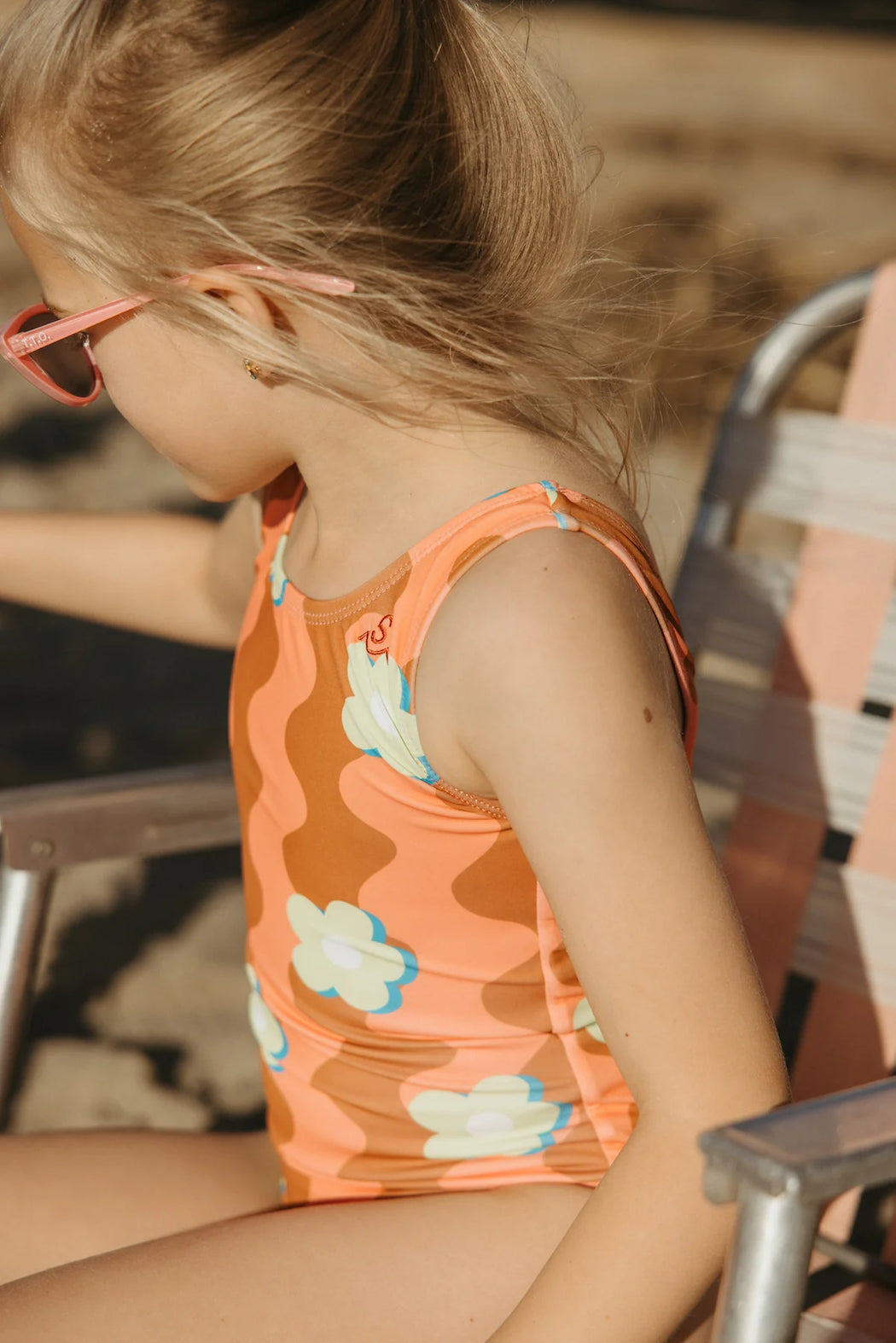 Wavy Daisy Swimsuit | Coral