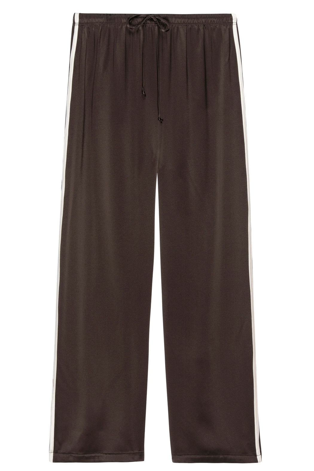 The Silk Stripe Crop Pant | Espresso