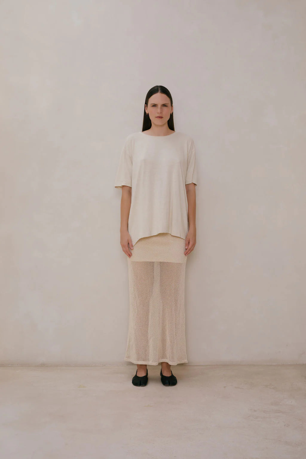 Mesh Long Skirt | Off White