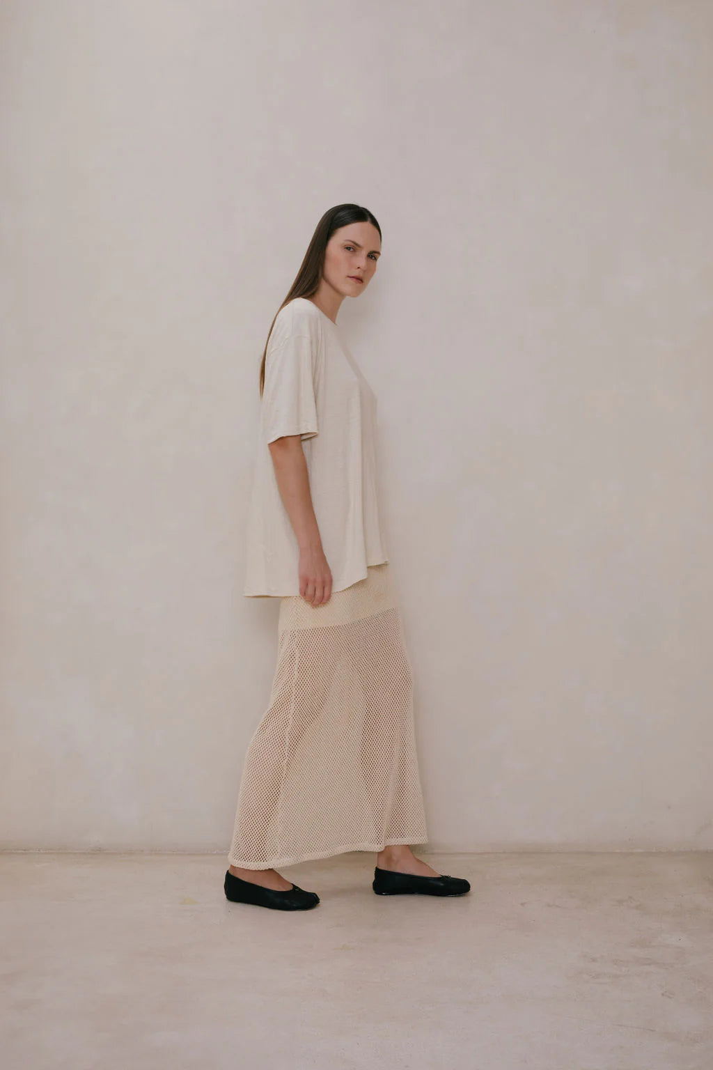Mesh Long Skirt | Off White