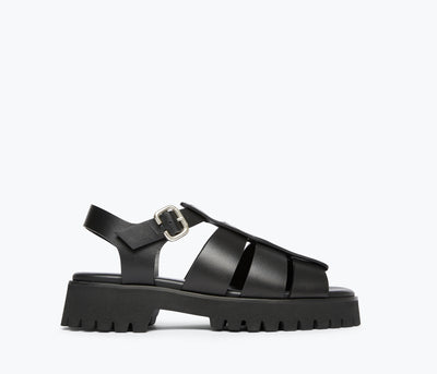 Darya Lug Sole Fisherman l Black Calf