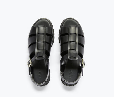 Darya Lug Sole Fisherman l Black Calf