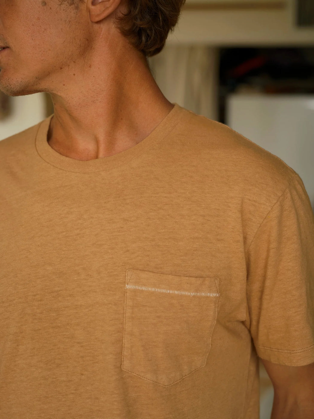 Hemp Pocket Tee | Tan Earth
