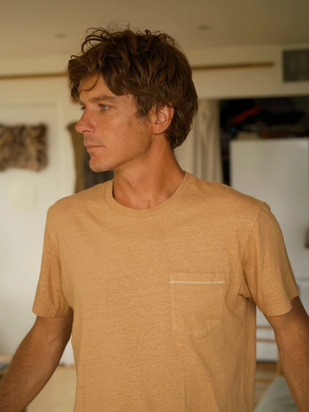 Hemp Pocket Tee | Tan Earth