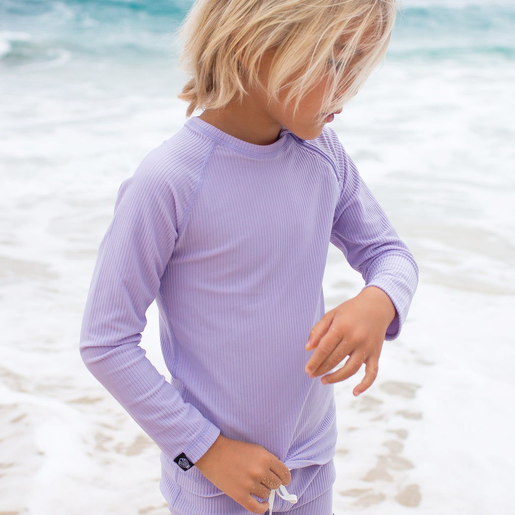 Lavender Ribbed L/S Tee