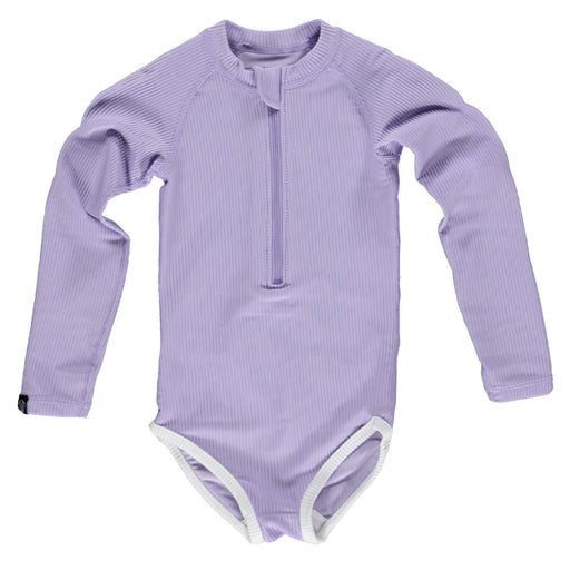 Lavender Ribbed Swim Suit