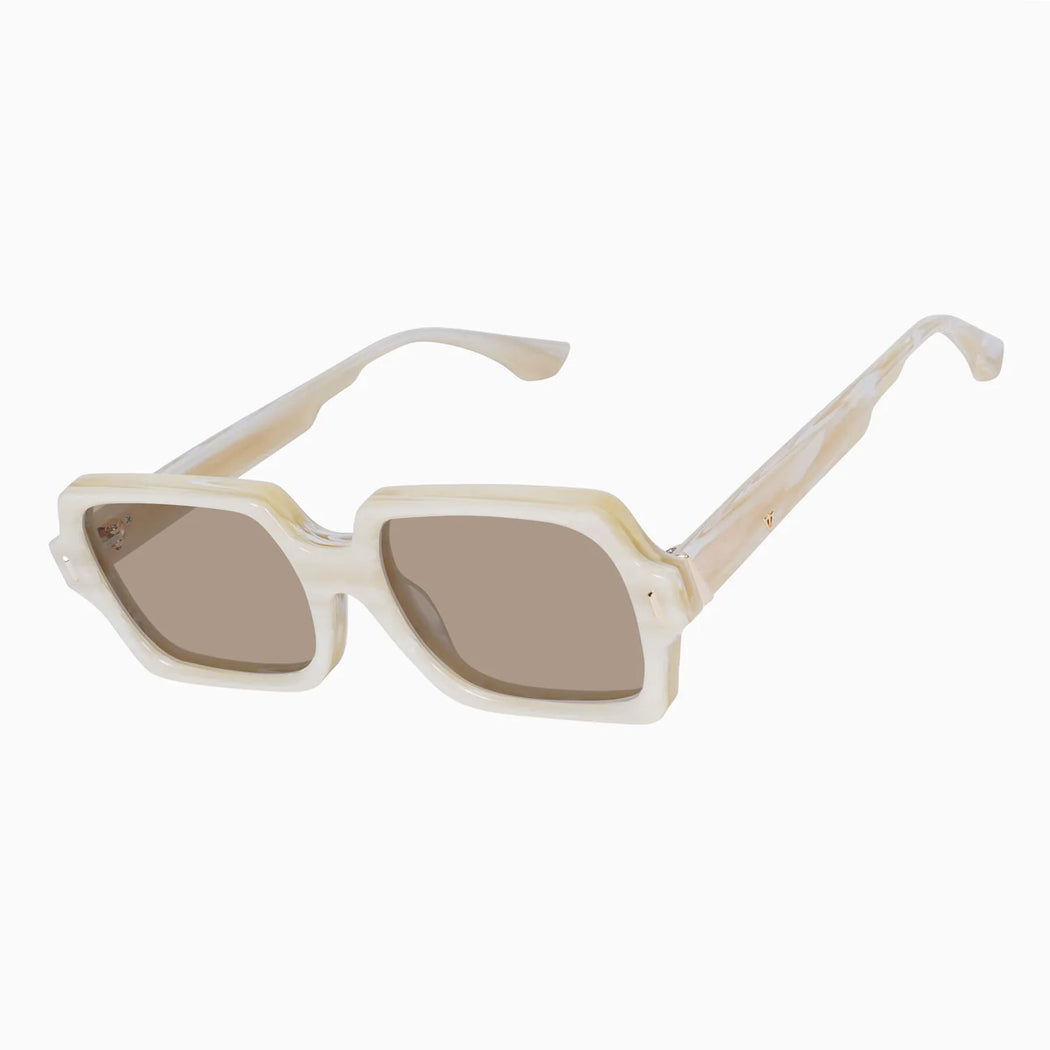 Liberty Travertine w. Gold Metal & Light Brown Lens