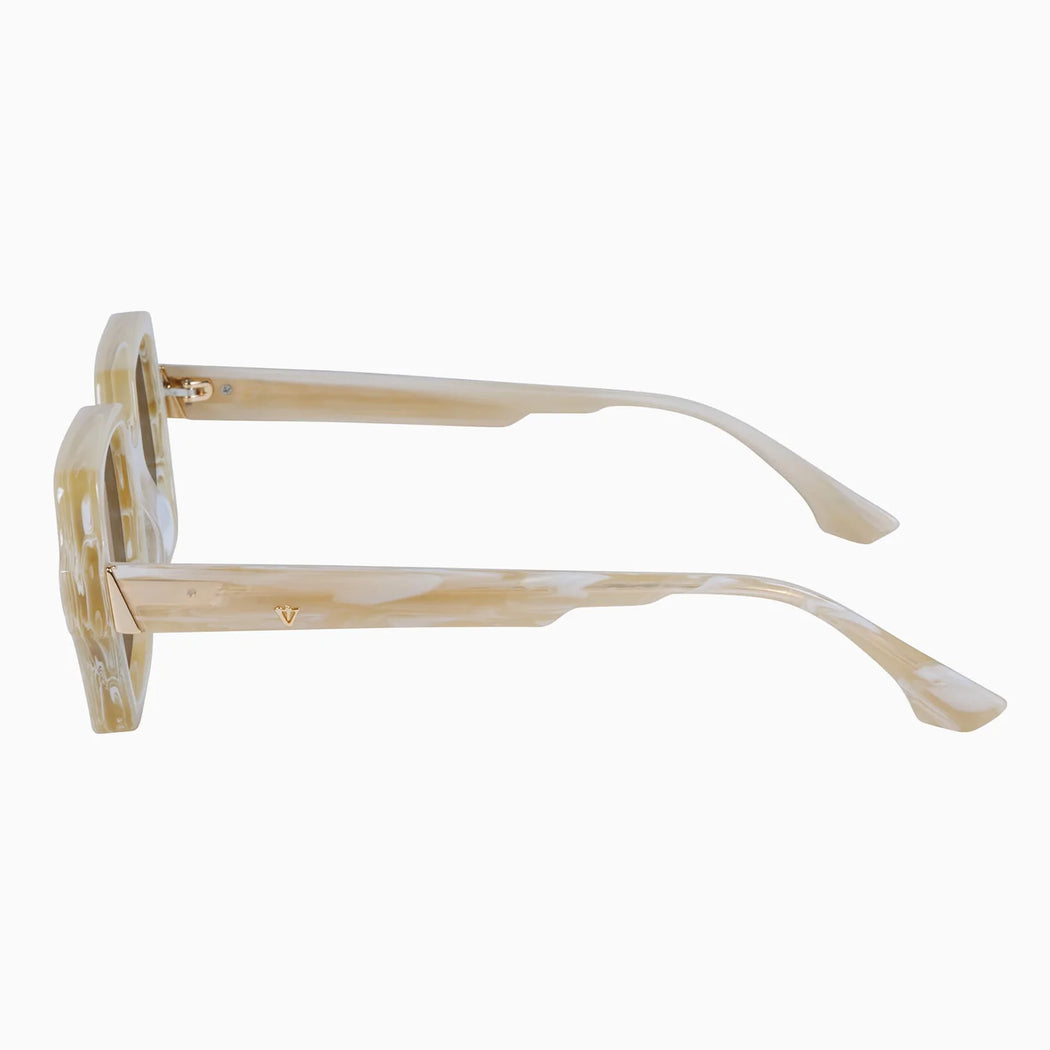 Liberty Travertine w. Gold Metal & Light Brown Lens