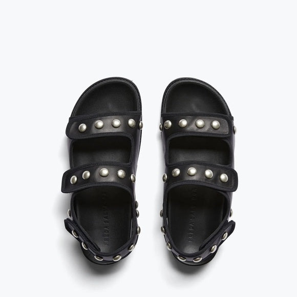 Klara Footbed Sandal with Studs| Black