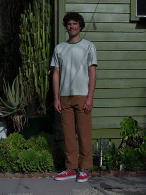 Striped Heavy Tee | Natural/Green