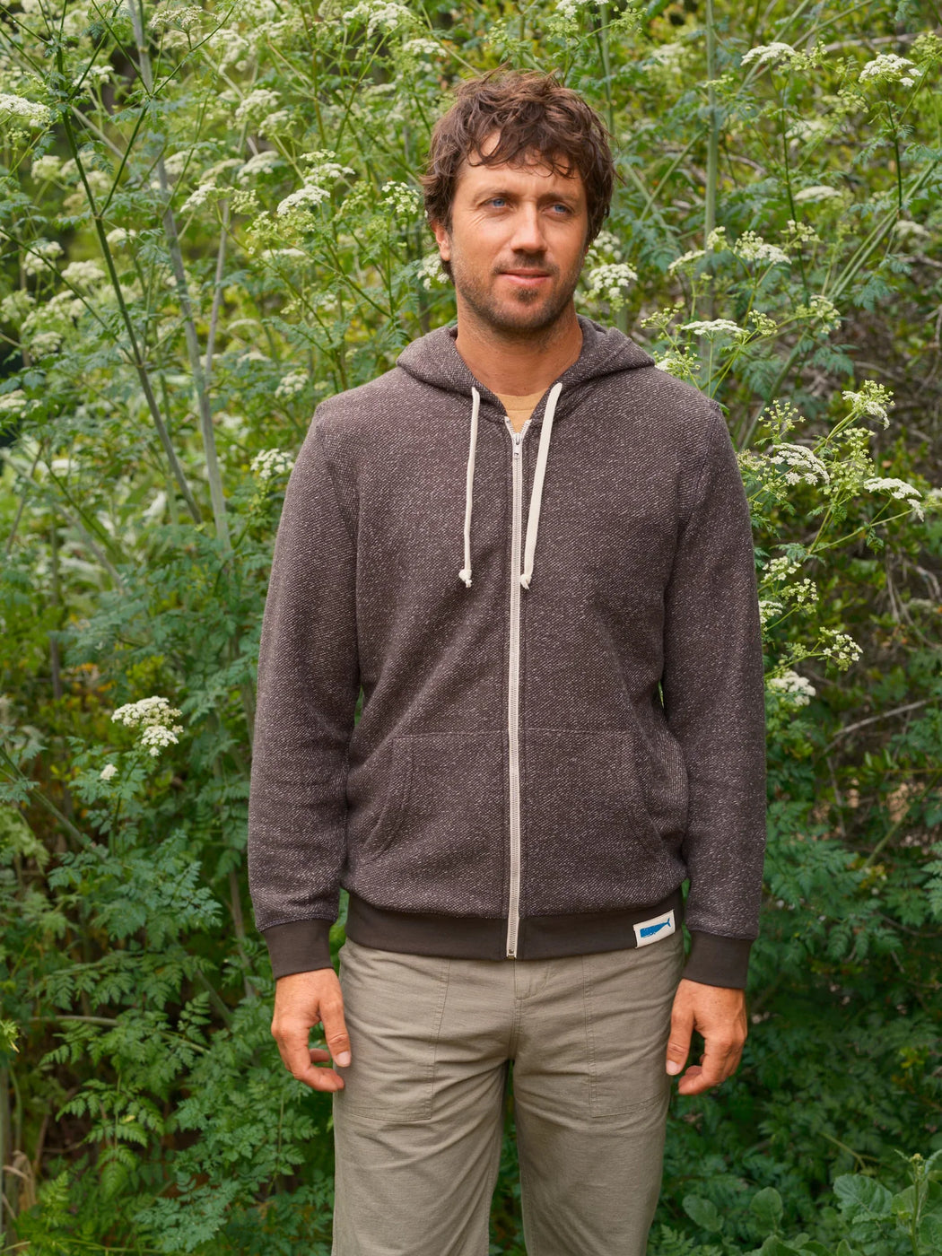 Whale Patch Zip Up | Faded Black
