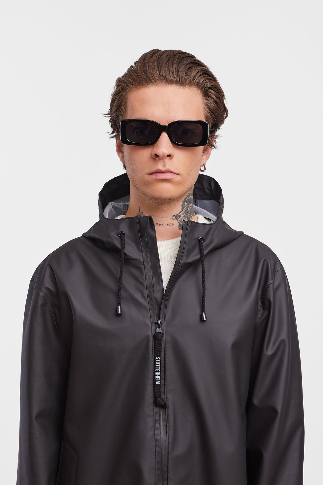 Stockholm LW Zip Raincoat | Black