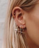 Mini Cross Hoops l Sterling Silver