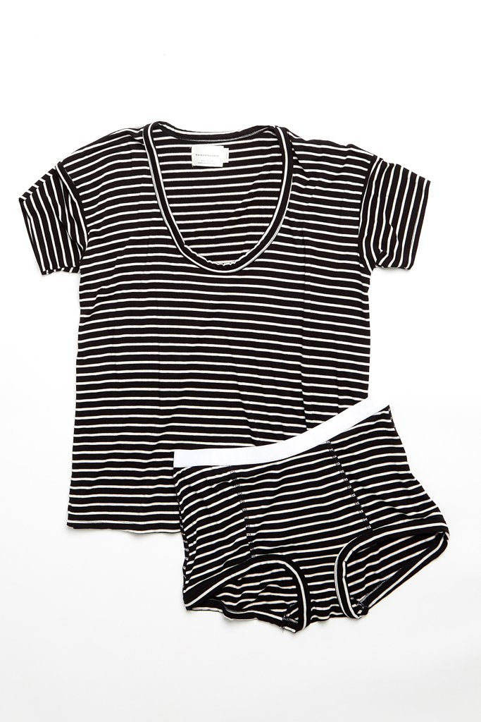 Kira Top | Black & White Stripe