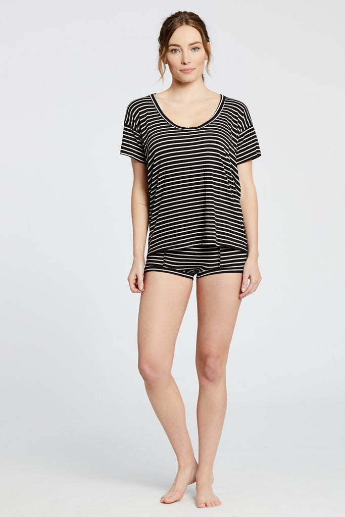 Kira Top | Black & White Stripe