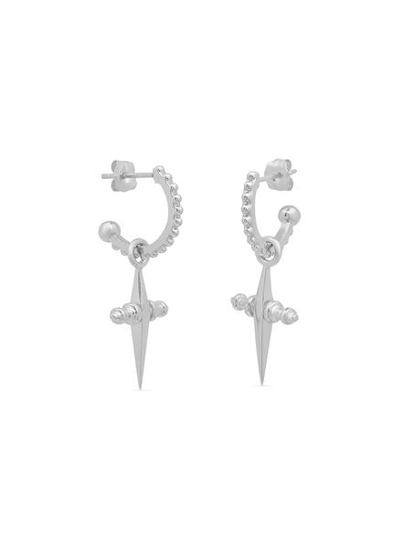 Mini Cross Hoops l Sterling Silver