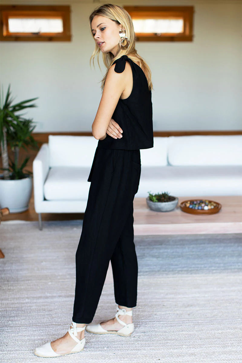 Paris Pant | Black Linen