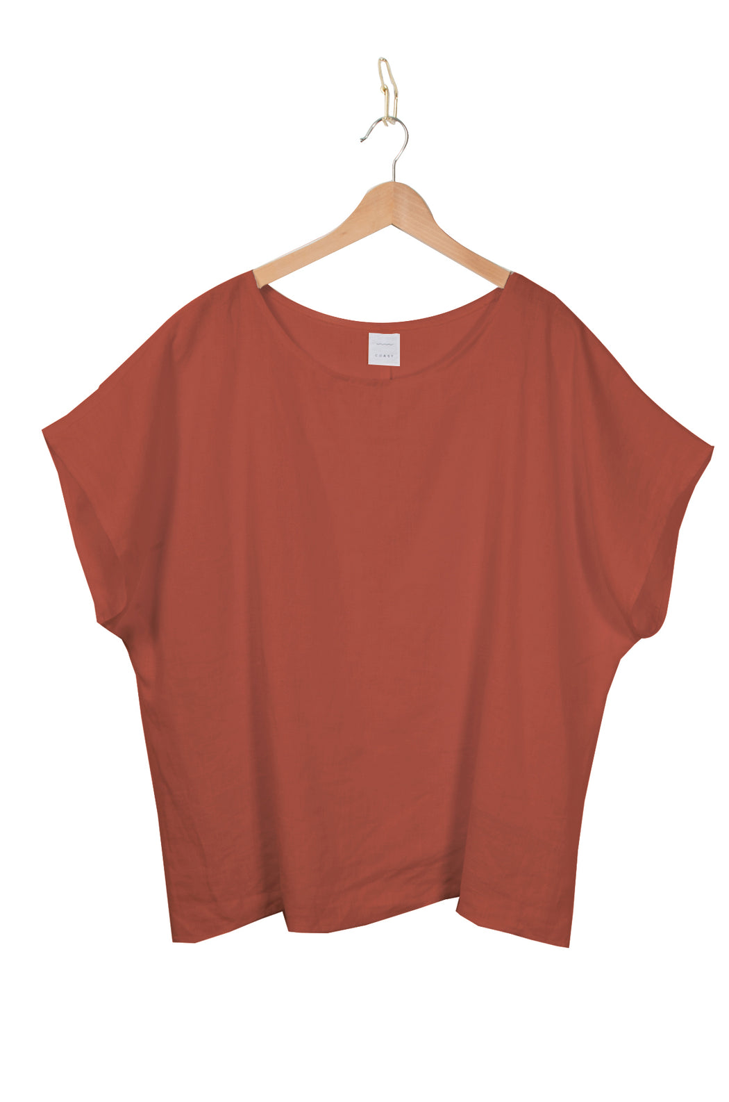 Draped box tee l Rust