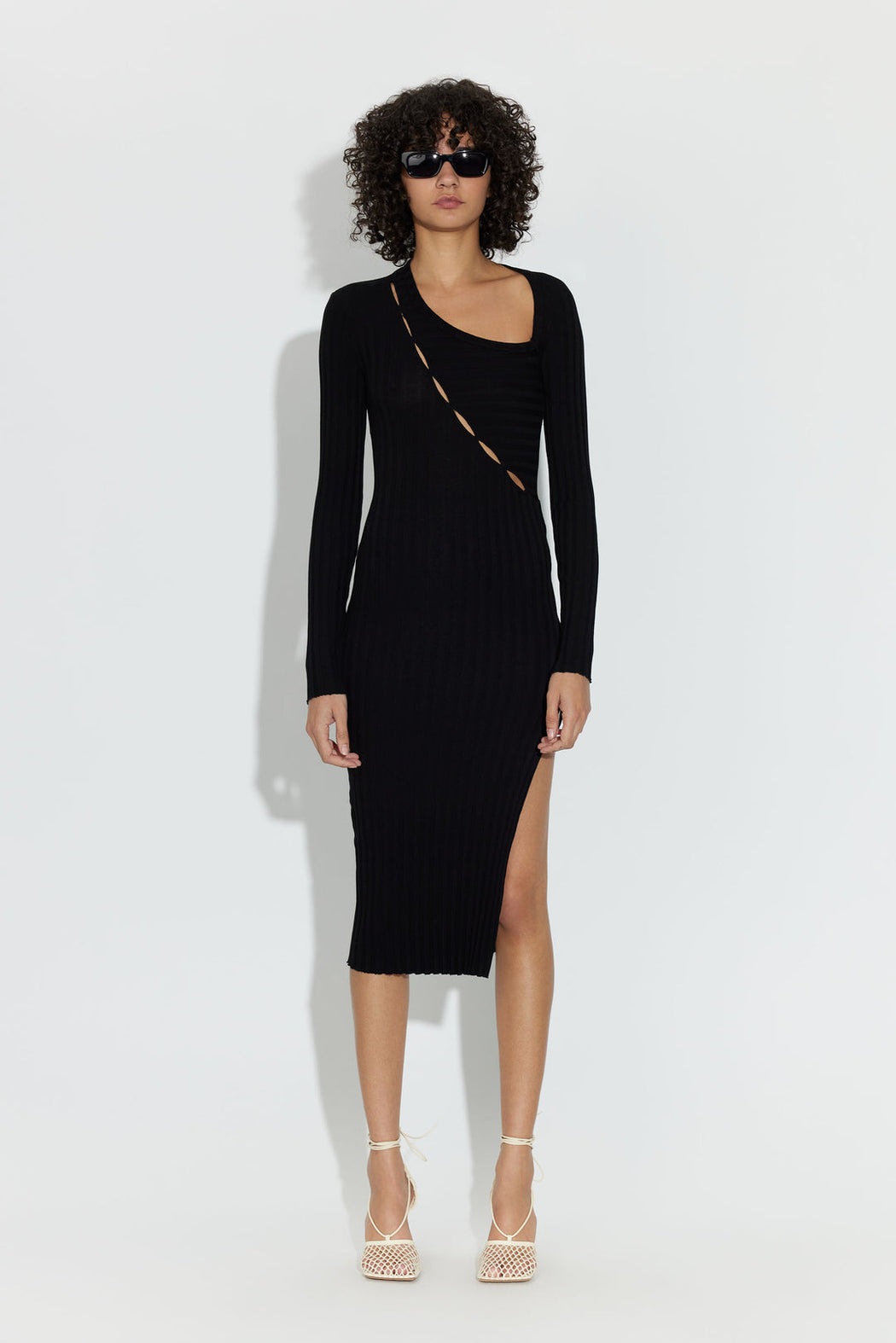 Capri Slit Midi Dress | Jet Black