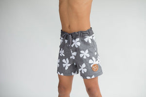 Kids Townshorts | Black Plumeria