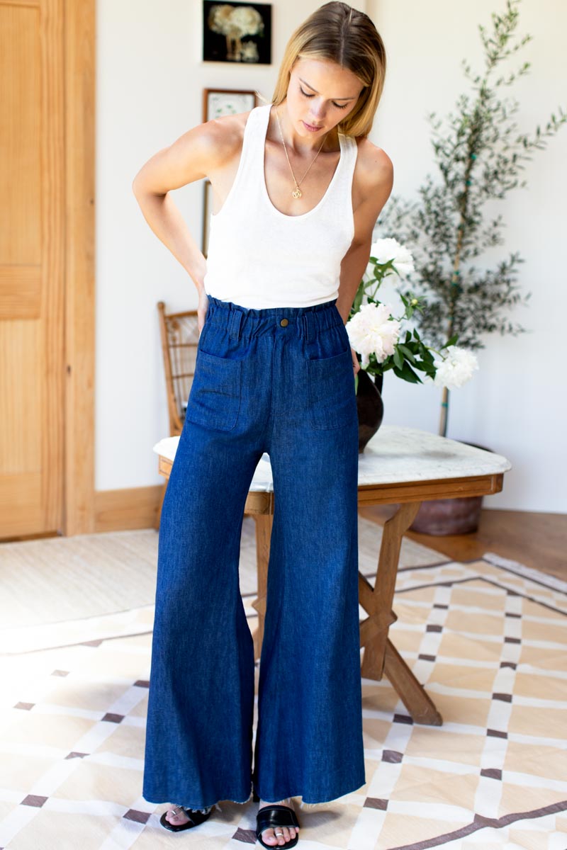 Tulip Wide Leg Pant | Indigo Hemp Organic
