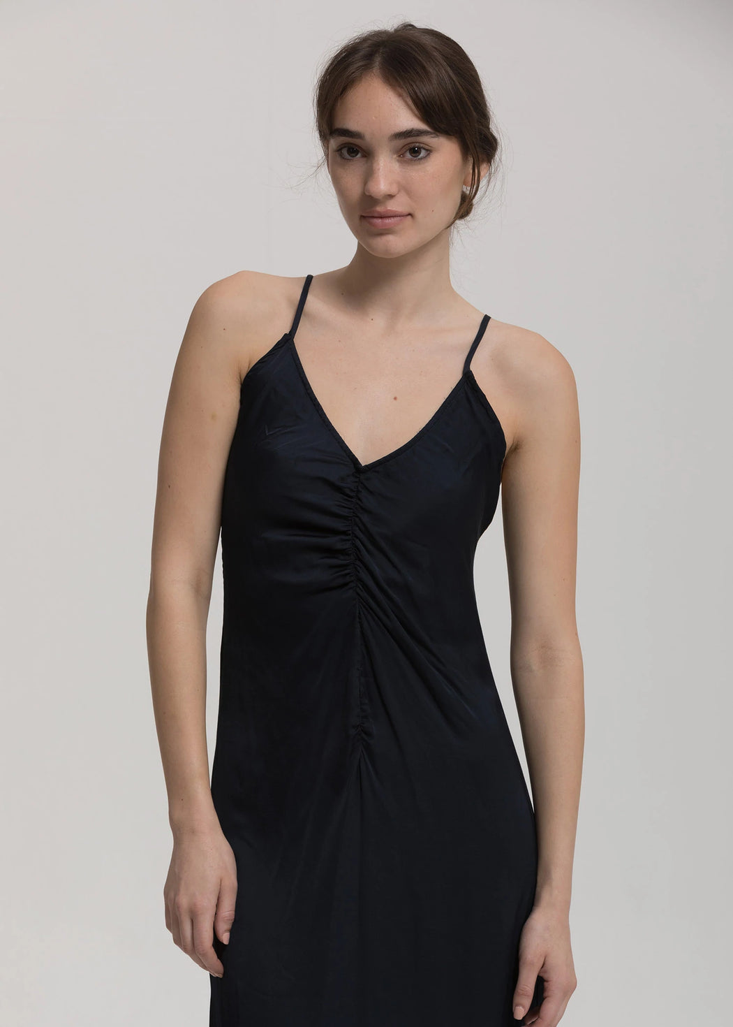 Ruched Slip Dress | Onyx
