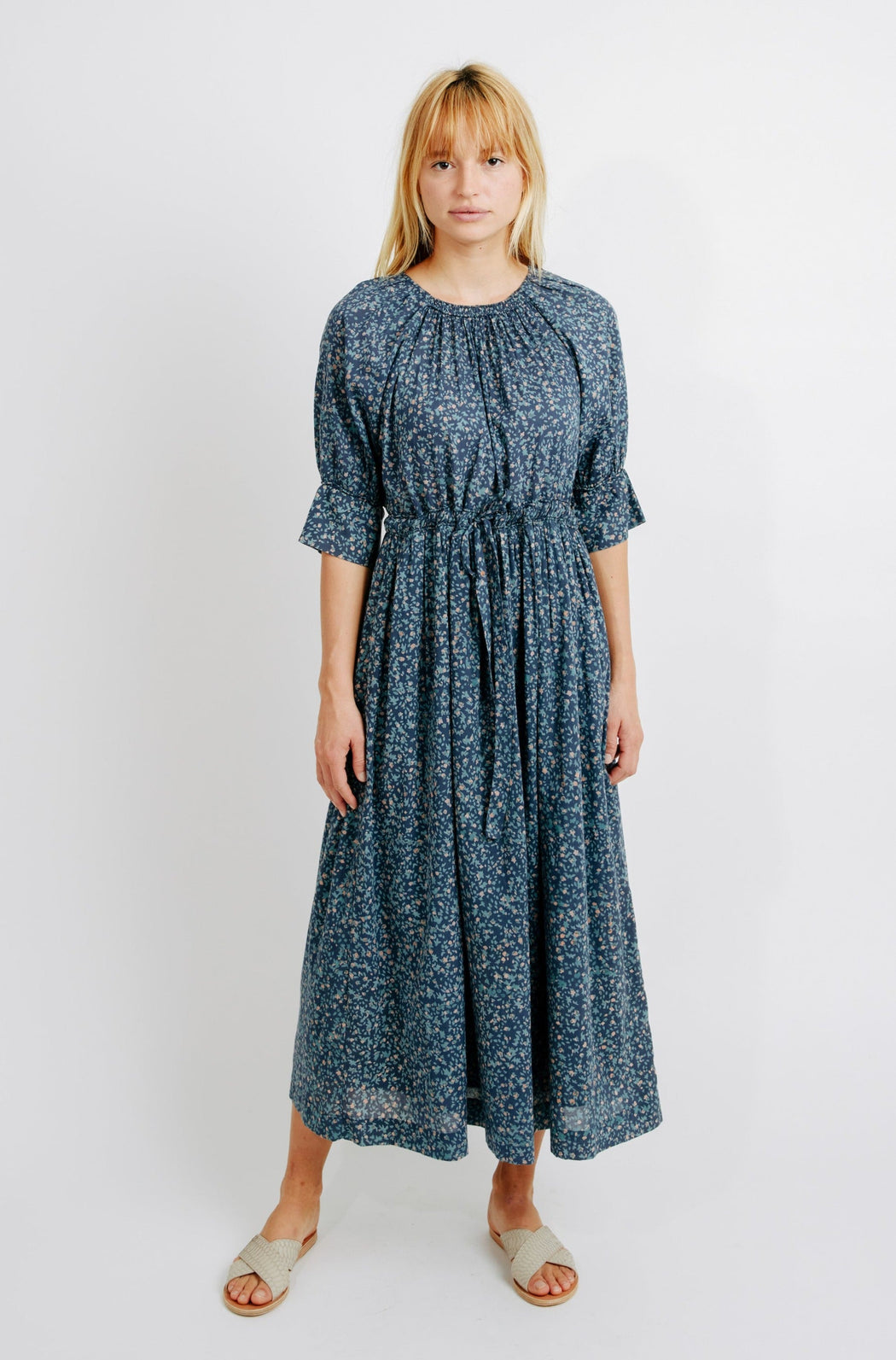 Vienna Drawstring Waist Maxi | Blue Thistle