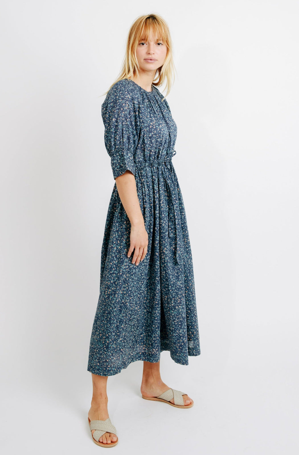 Vienna Drawstring Waist Maxi | Blue Thistle