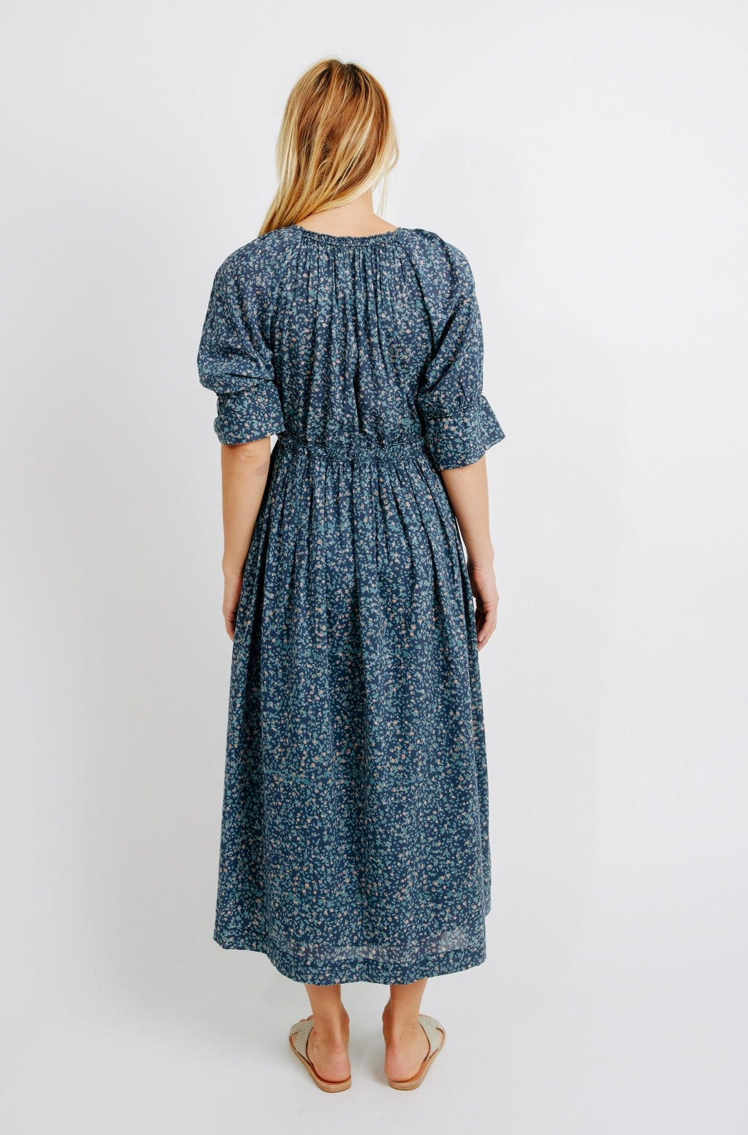 Vienna Drawstring Waist Maxi | Blue Thistle