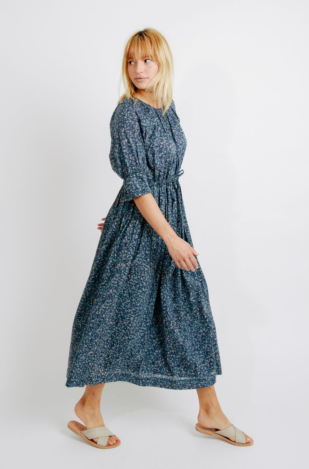 Vienna Drawstring Waist Maxi | Blue Thistle