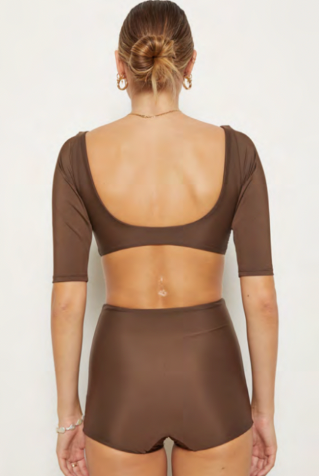 Shiso Crop Bikini Top | Cedar
