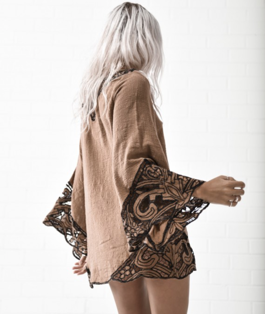 Lone Palm Hand Cut Dress