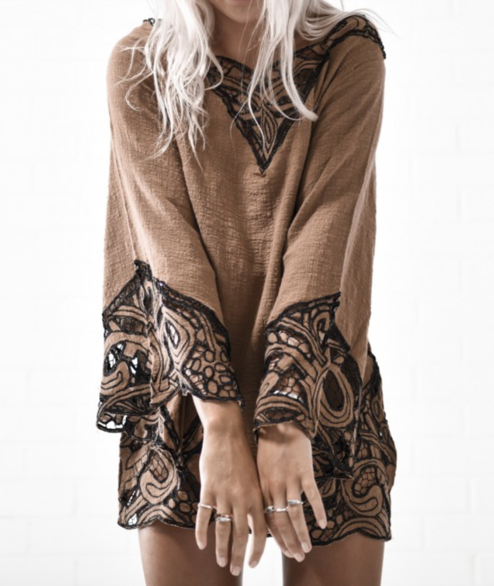 Lone Palm Hand Cut Dress