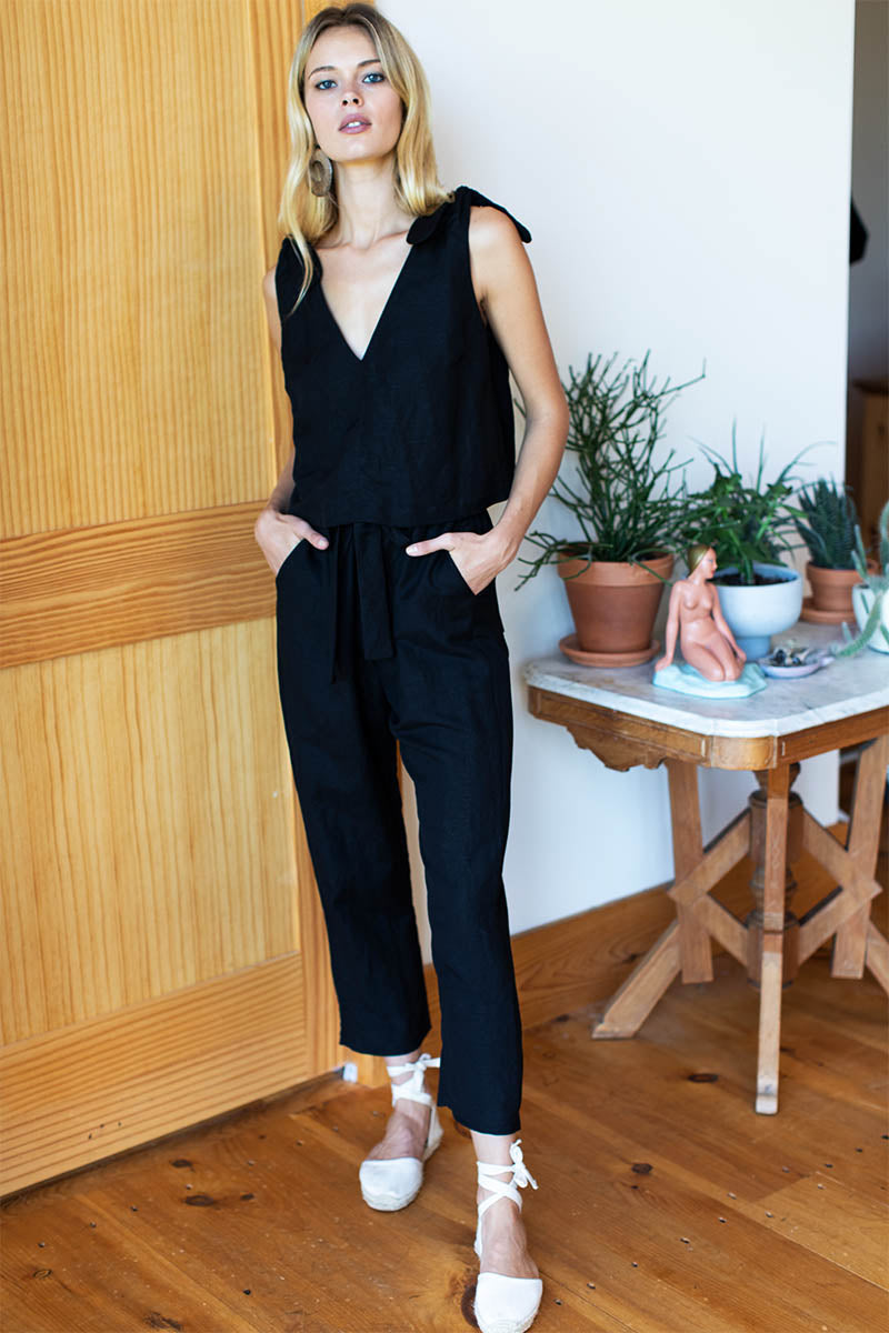 Paris Pant | Black Linen