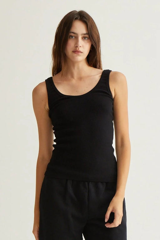 Mila Rib Tank | True Black