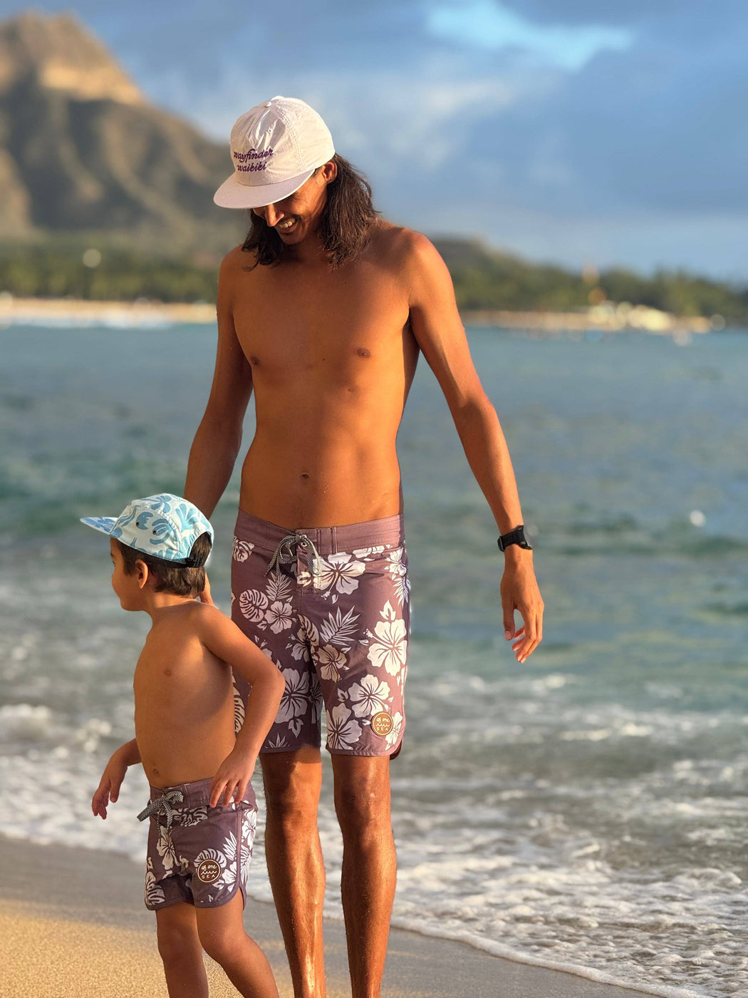 Men's Retro Boardshorts | Las Olitas Dusty Mauve Floral