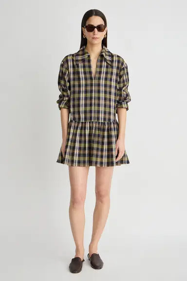 Romana Mini Dress | Basket Weave Plaid
