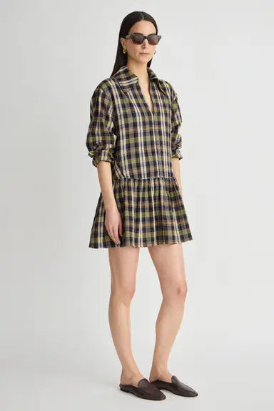 Romana Mini Dress | Basket Weave Plaid