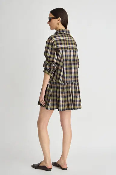 Romana Mini Dress | Basket Weave Plaid
