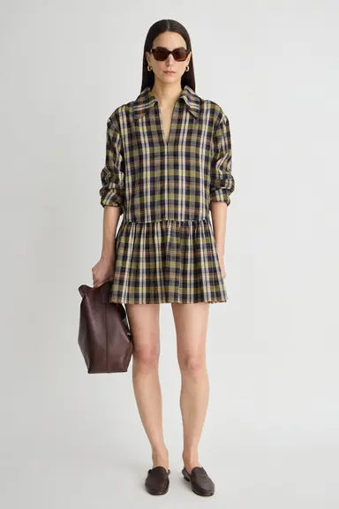 Romana Mini Dress | Basket Weave Plaid