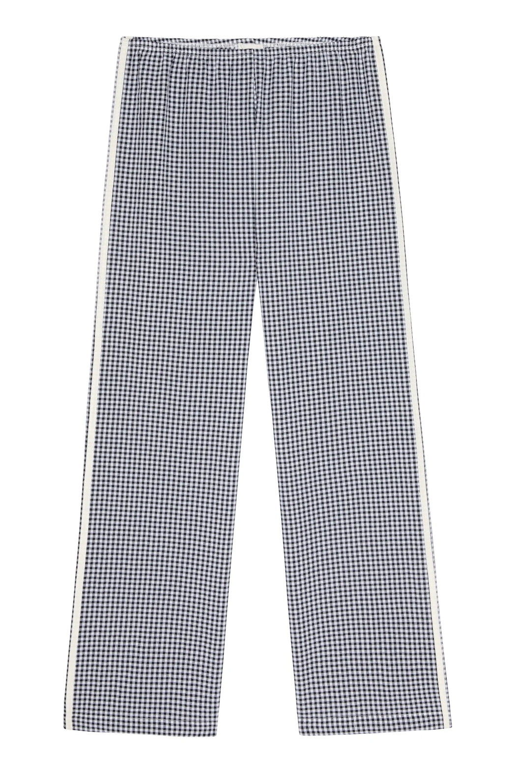 The Cotton Gingham Stripe Crop Pant | Jet