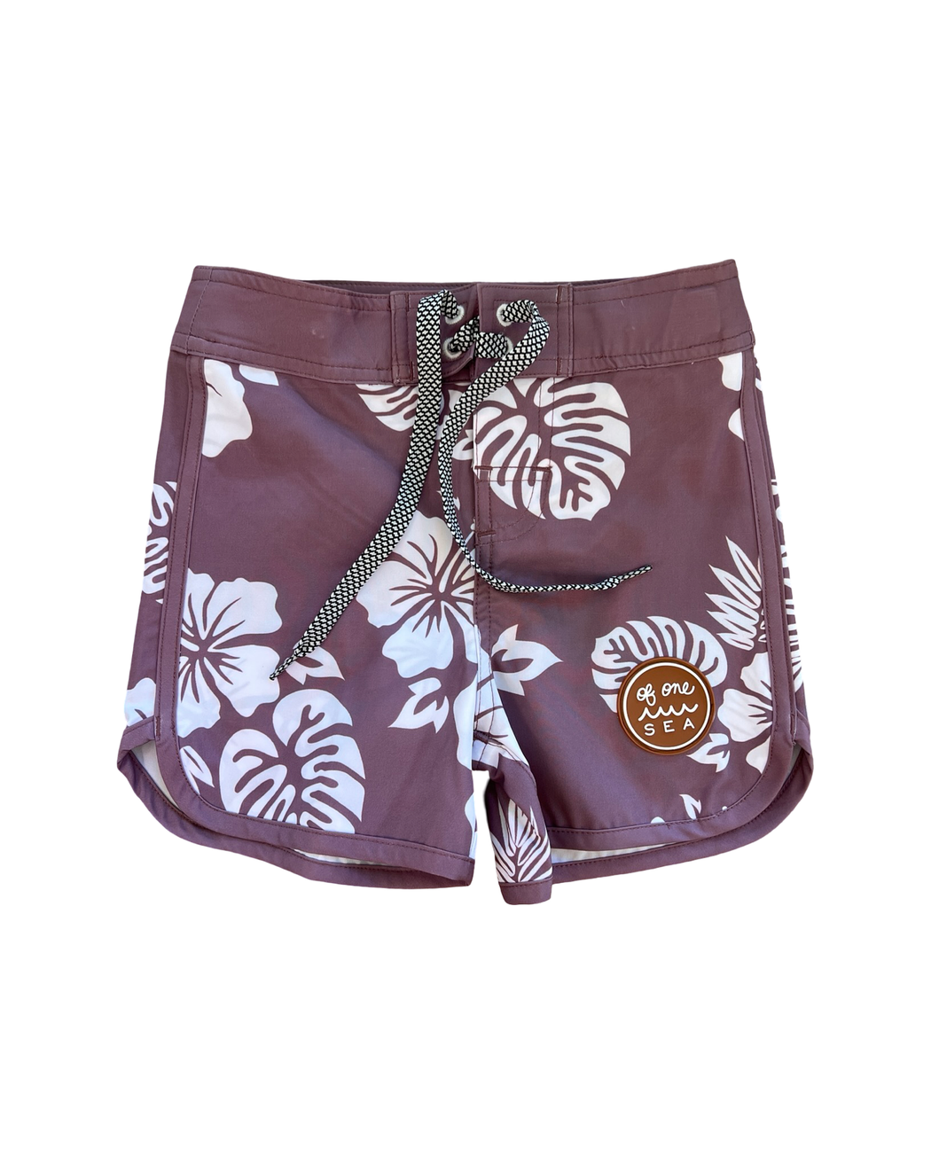 Kid’s Retro Boardshorts | Las Olitas Dusty Mauve Floral
