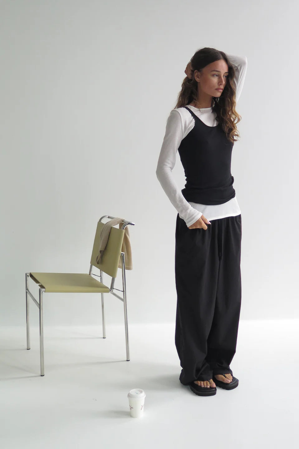 Rib Hemp Jersey Long Sleeve Top | White