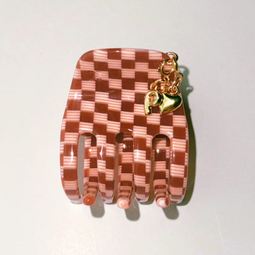 Small Hair Claw Clip | Maraschino Checker